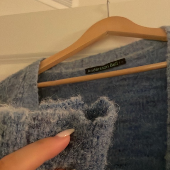 Andersson Bell - Alpaca Asymmetric Cardigan (Blue) - Picture 9 of 10